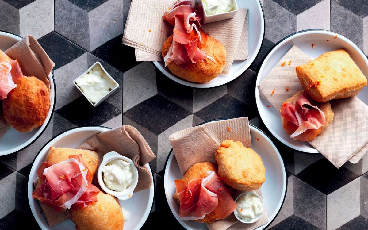Fried Pizza With Prosciutto and Squacquerone Cheese-image