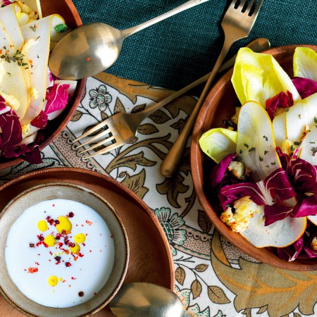 Endive, Radicchio and Pears with Herb Bread