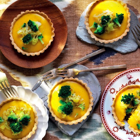 Saffron Tartlets with Broccoli