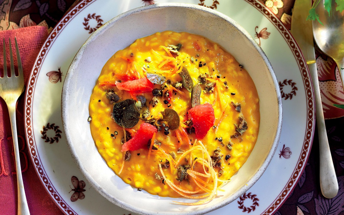 Pumpkin Risotto with Capers and Grapefruit Recipe La Cucina Italiana