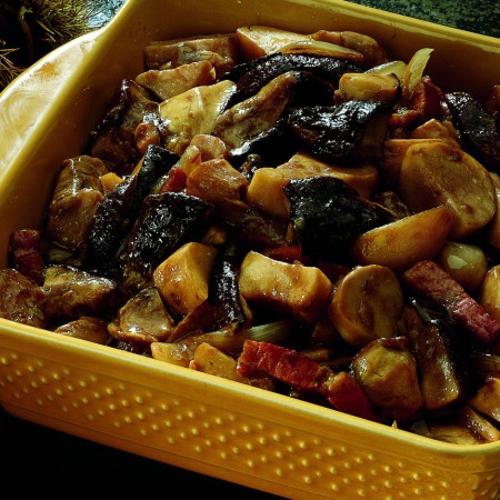 Stewed Porcini Mushrooms with Speck