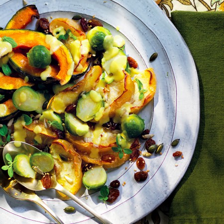 Brussels Sprouts and Squash with Fruit and Seeds