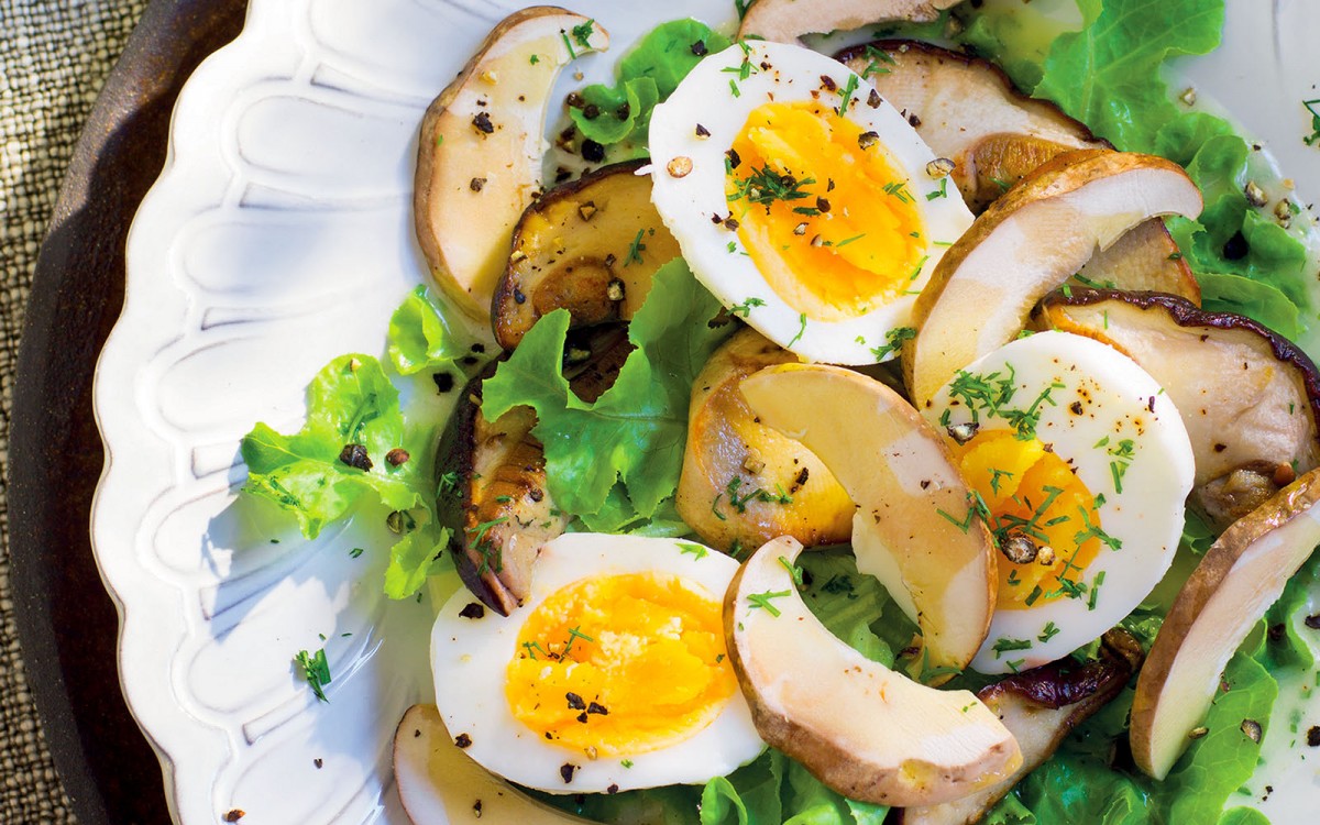 Porcini Mushroom Salad with Eggs Recipe La Cucina Italiana