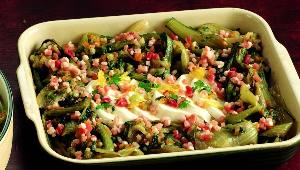 Braised Chicory with Mozzarella Recipe La Cucina Italiana