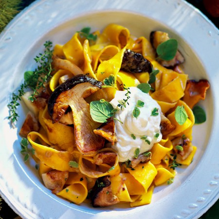 Tagliatelle with Cream and Mushrooms