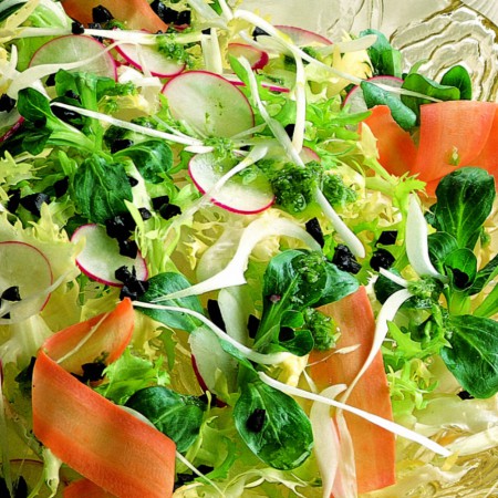 Spring Crudité with Basil Dressing
