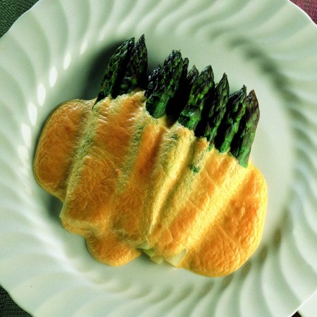 Asparagus Gratin with Savory Zabaglione