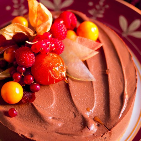 Chocolate Cake with Figs and Orange