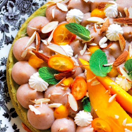 Tropical Cake with Green Tea