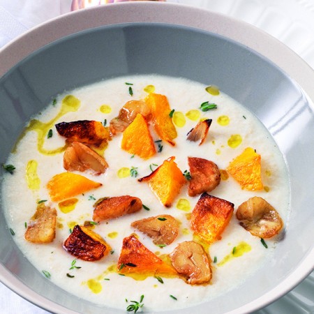 Cardoon, Pumpkin, and Chestnut Soup