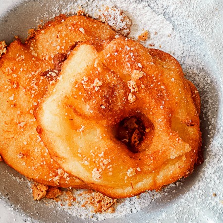 Apple Fritters with Amaretti Crumbles