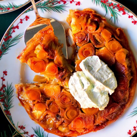 Endive Tarte Tatin with Almond “Goat Cheese”