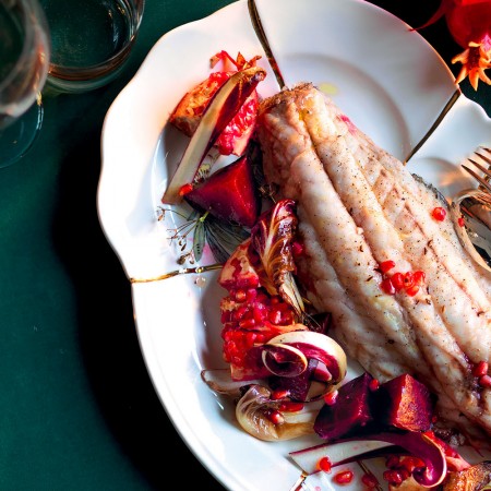 Baked Grouper Fillets, Radicchio and Beets
