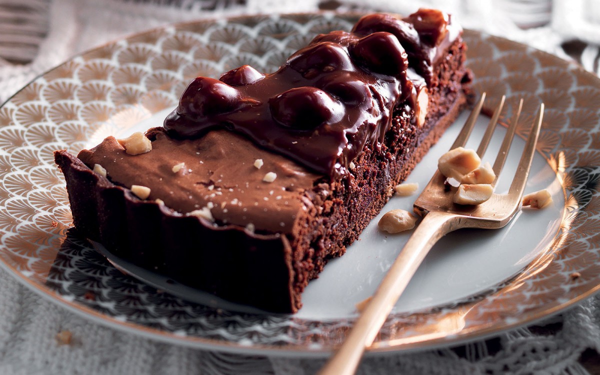 Double Chocolate Tart with Hazelnut Caramel-image