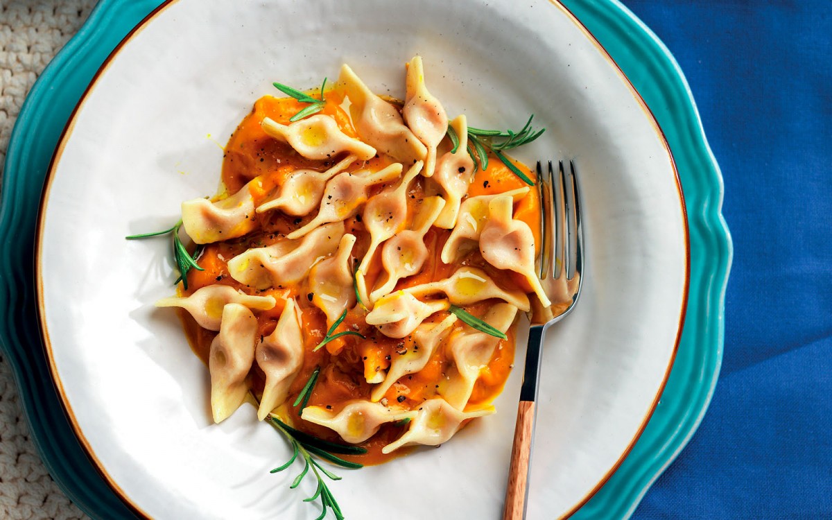 Caramelle with Mortadella and Pumpkin Velouté-image