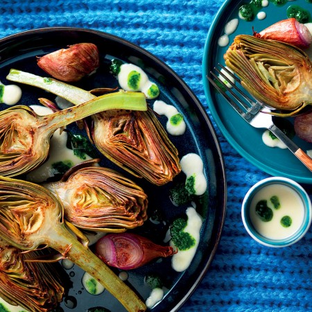 Fried Artichokes with Shallot Sauce