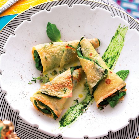 Crespelle with Potatoes and Borage