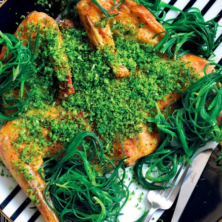 Roast Cornish Hen With Agretti