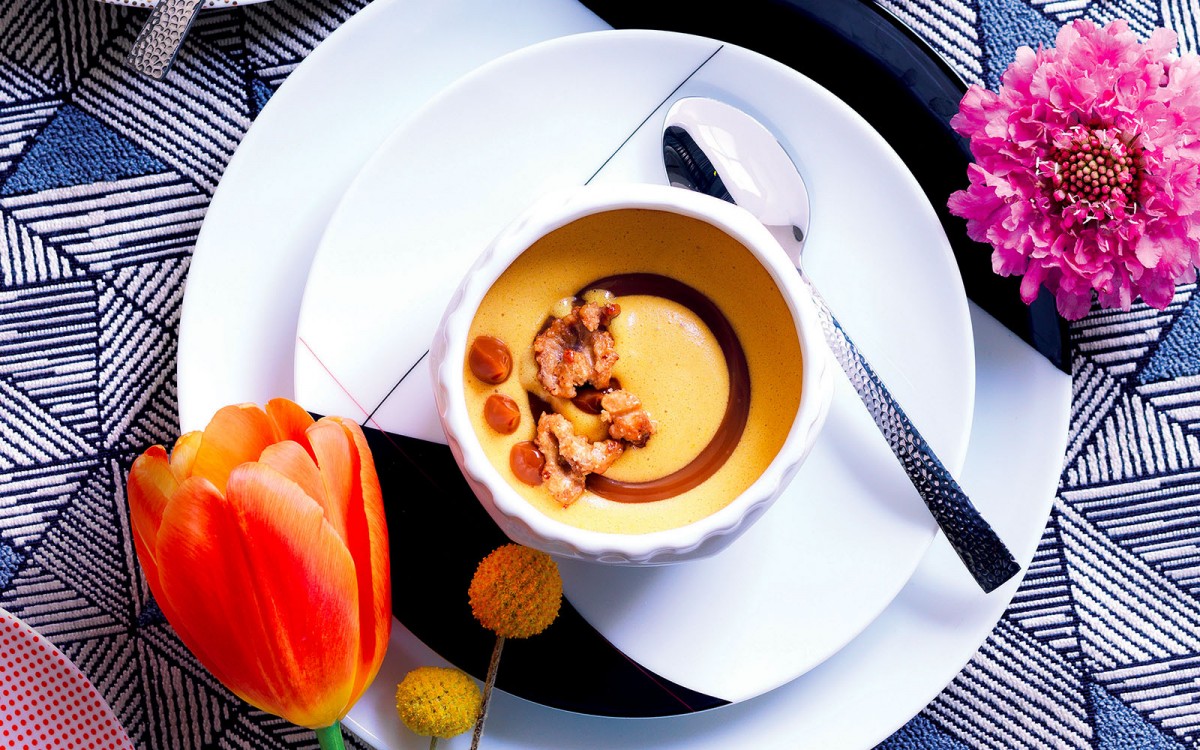 Dulce de Leche Mousse with Candied Walnuts-image