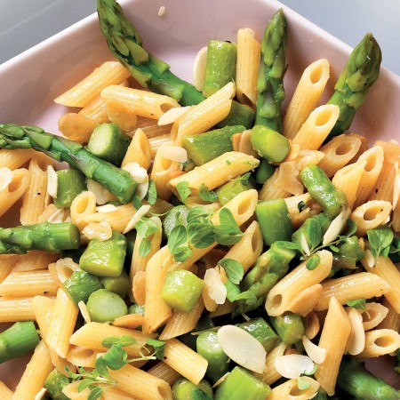 Penne With Asparagus, Butter and Almonds