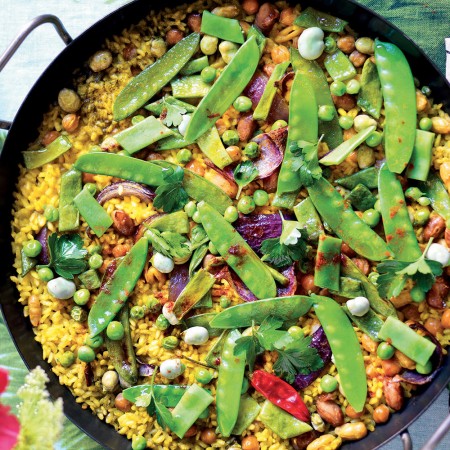 Paella with Spring Vegetables