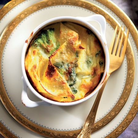 Maltagliati, Broccoli and Turnip-Green Soufflé