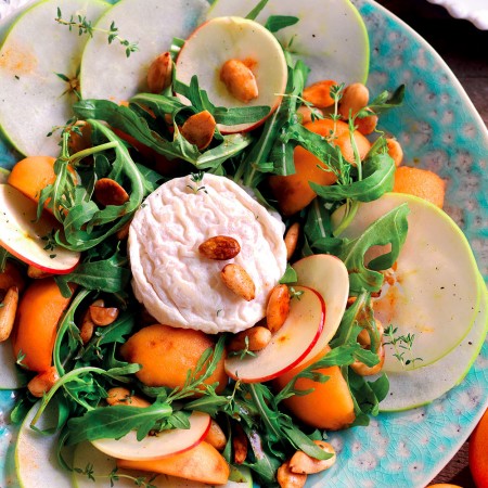 Arugula and Loquat Salad with Robiola Cheese