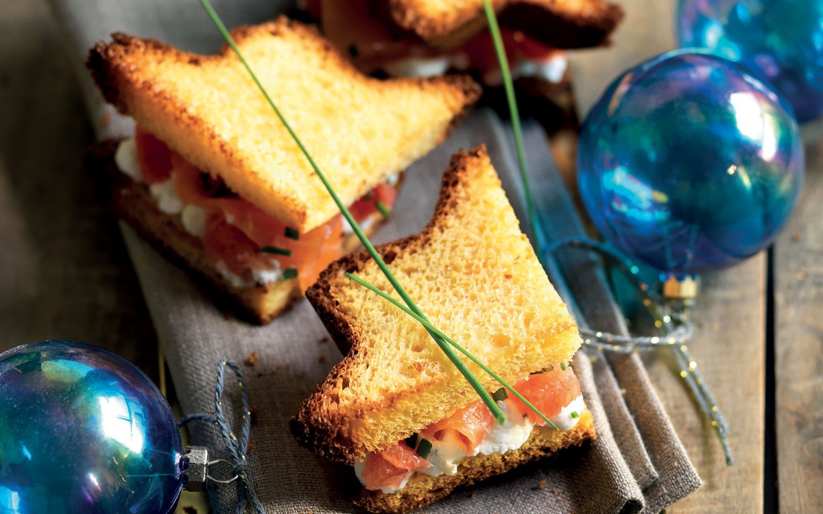 Mini Salmon Pandoro Club Sandwich-image