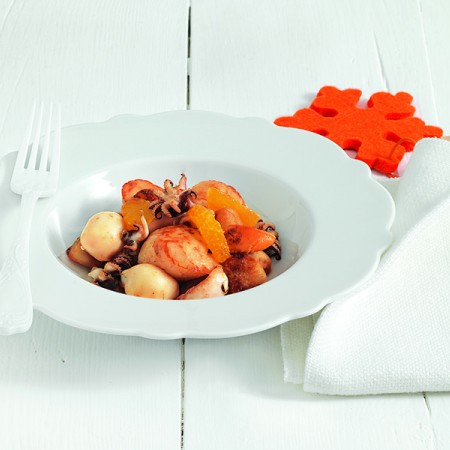 Cuttlefish and Scallops with Tangerine Sauce