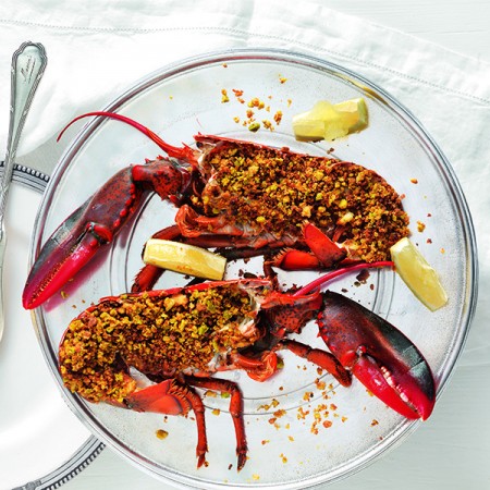 Lobster au Gratin with Pistachio Bread Crumbs and Lemon