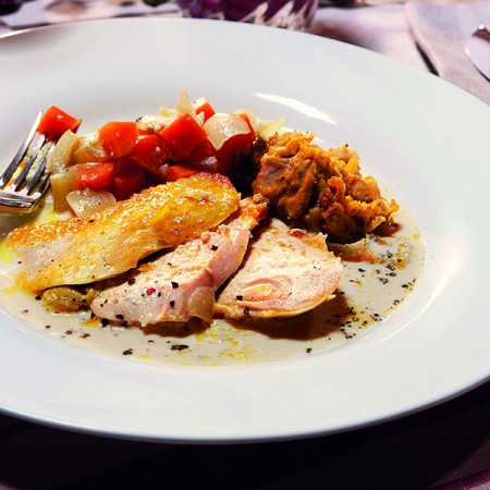 Stuffed Capon and Aromatic Vegetables