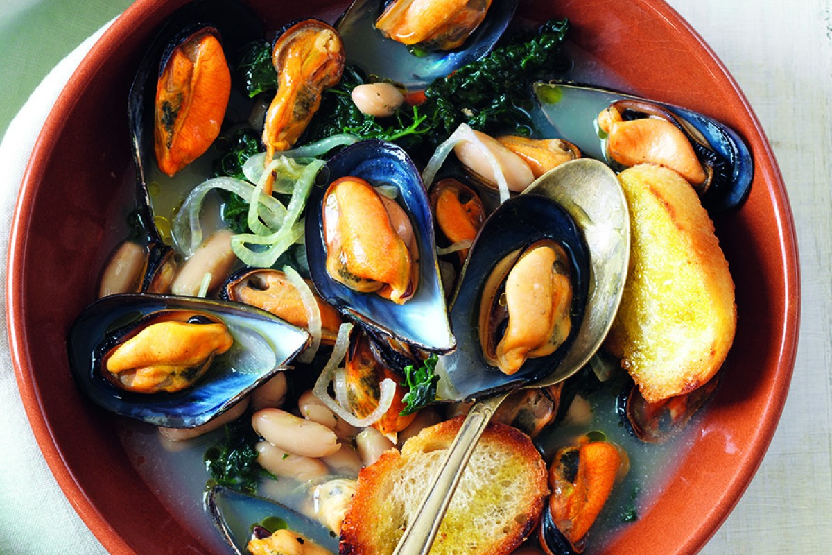 Kale, Bean and Mussel Soup Recipe La Cucina Italiana