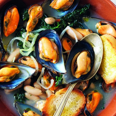 Kale, Bean and Mussel Soup