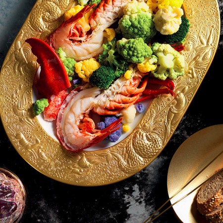 Lobster with Multicolored Cauliflower
