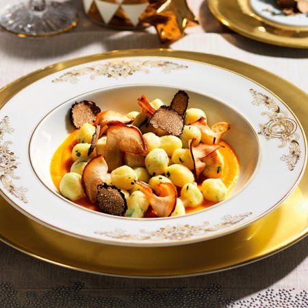 Potato, Porcini and Truffle Gnocchi with Pumpkin Cream