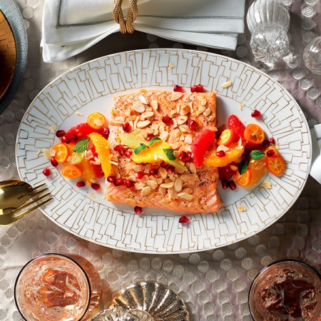 Salmon Steak with Citrus and Almond Mayonnaise