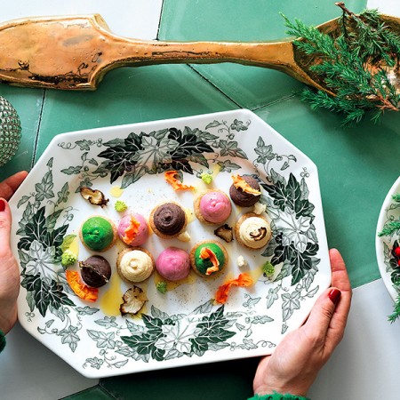Pâté Rainbow on Savory Shortbread
