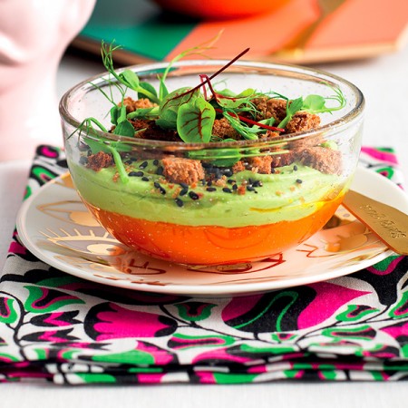 Two-Tone Carrot and Avocado Mousse