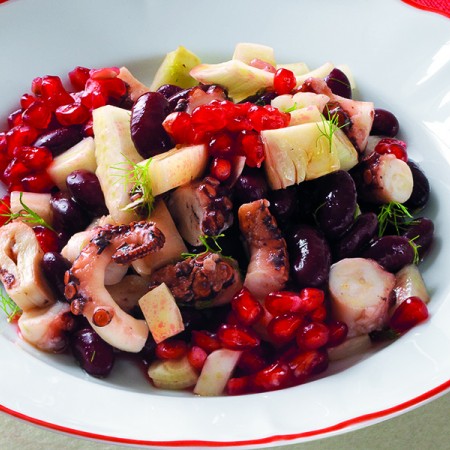 Octopus, Beans and Pomegranate Salad