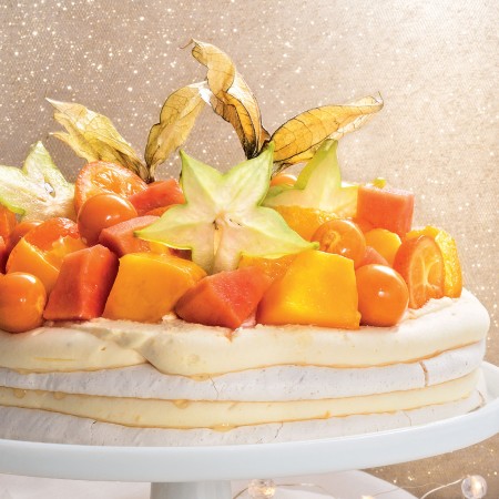 Tropical Fruit Meringue Cake