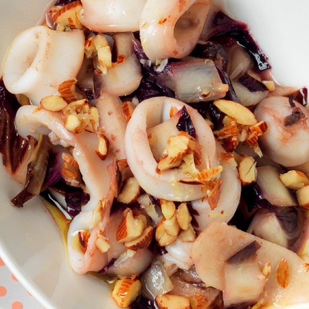Squid with Radicchio and Pears