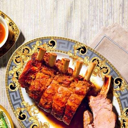 Roast Rack of Veal and Chicory with Mustard