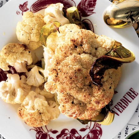 Roasted Cauliflower with Three Sauces