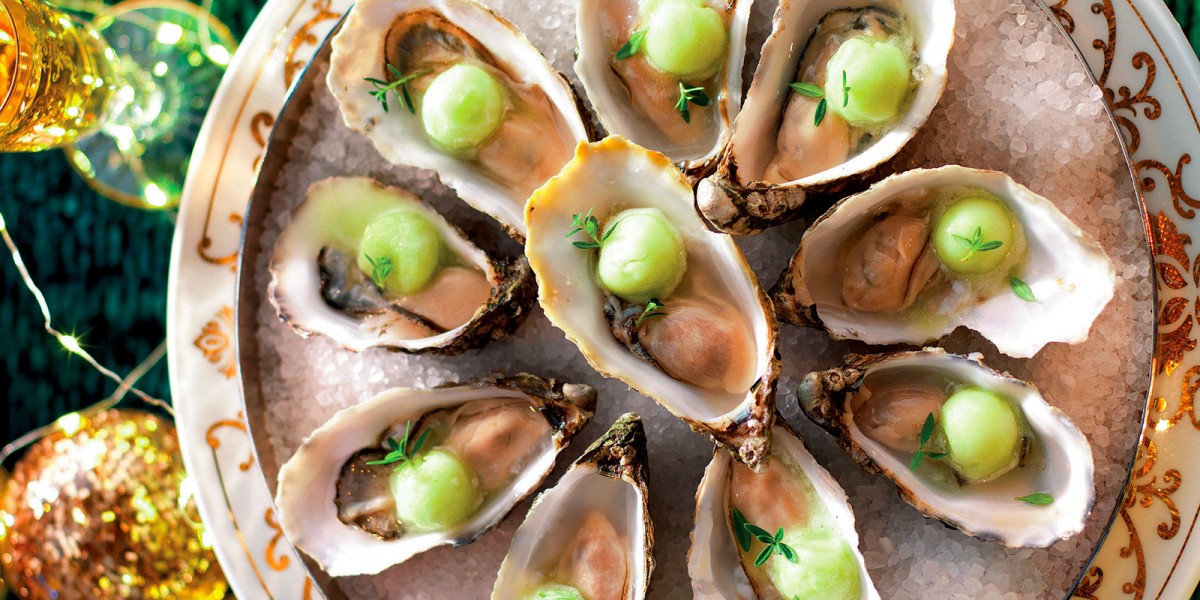 Gin Oysters with Apple Sorbet Recipe La Cucina Italiana