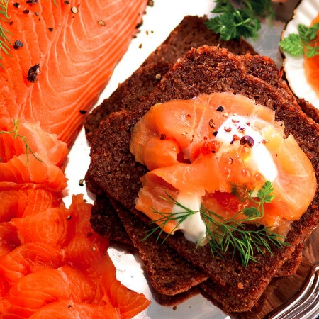 Marinated Salmon Crostini
