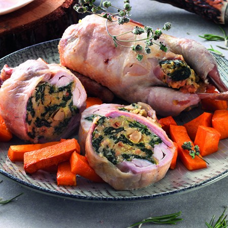 Hazelnut and Leek-Stuffed Partridge
