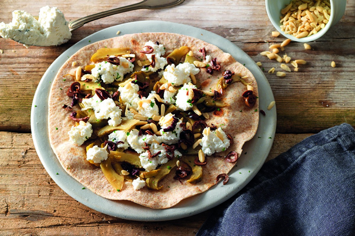 Pita with Artichokes and Goat Cheese Recipe La Cucina Italiana