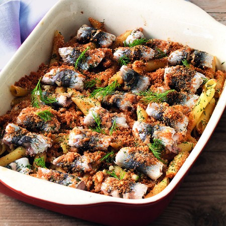 Penne au Gratin With Sardines and Wild Fennel