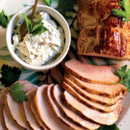 Veal Roast with Robiola Cheese Sauce, Anchovies and Capers