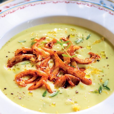 Creamy Zucchini Soup with Cuttlefish